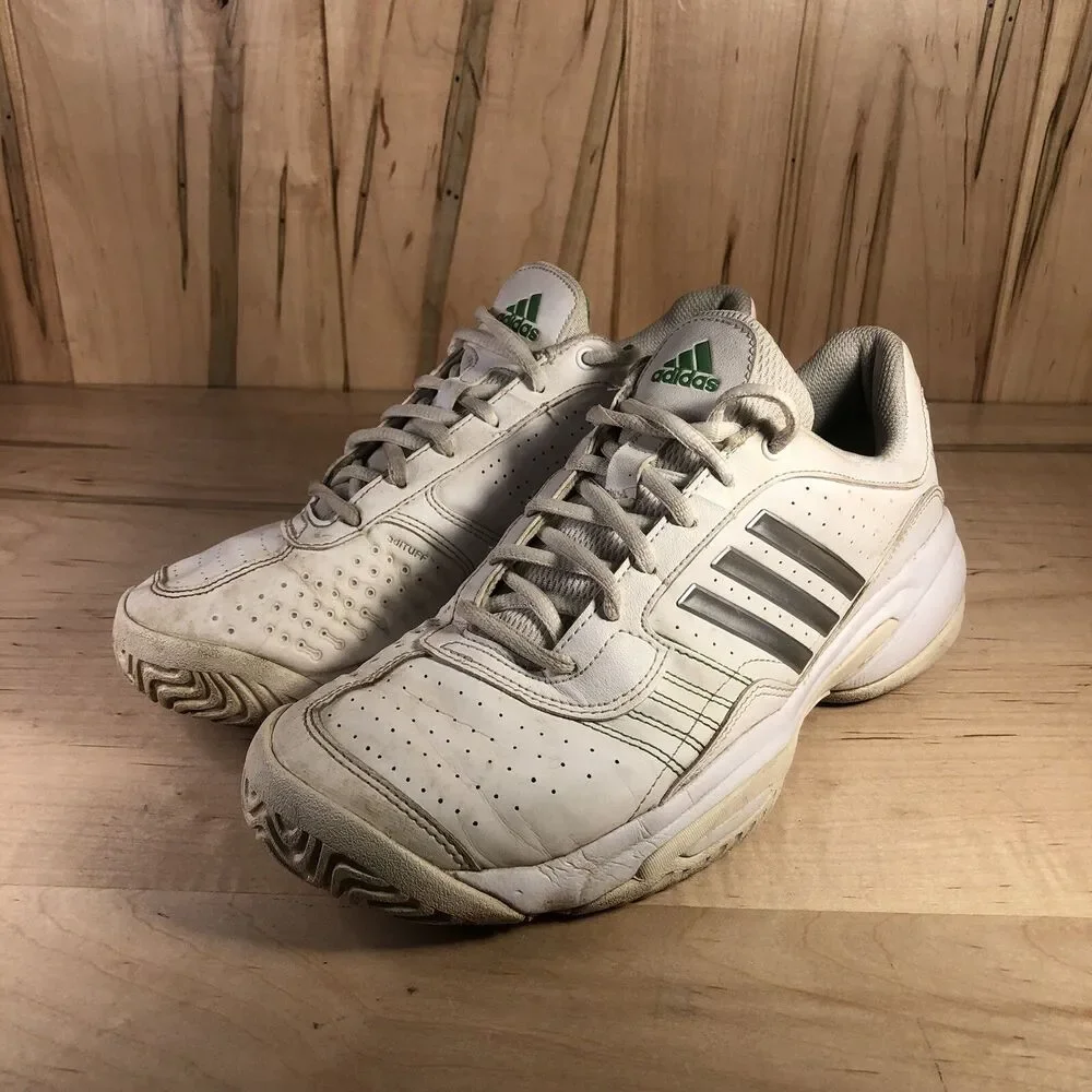 Adidas Bercuda Shoes Size Women's 8.5 White Green Athletic Trainer Sneakers